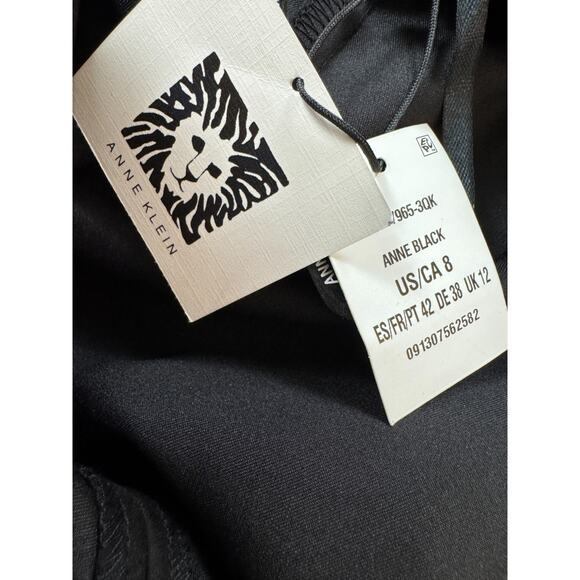 Anne Klein Womens Faux Suede Flared Skirt Black Size 8 NWT Knee Length - Picture 2 of 12